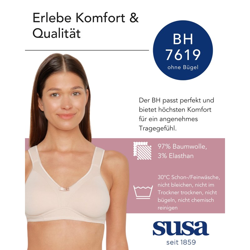 SUSA Women's Damen Entlastungs-BH Ohne Bügel Topsy Wireless Bra, Brown