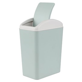 Sadstory 4.5 Gallon Plastic Swing Lid Trash Can, Slim Plastic Trash Bin, Blue