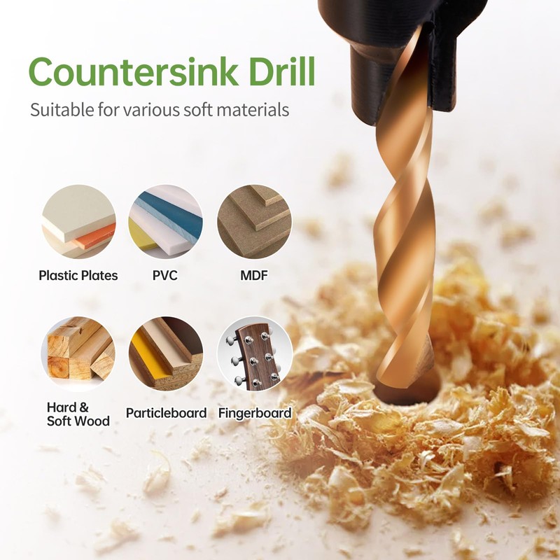 Litorange Pack of 5 Electrophoresis Black Drill Bits with Countersink