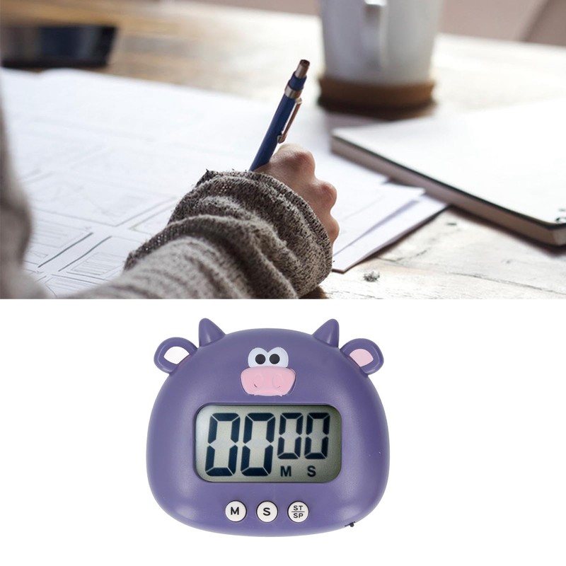 Luqeeg Cute Animal Digital Multi-Function Kitchen Timer, Purple