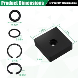 BLOLACDZ (20 Sets 3/8" Impact Retaining Ring Clip Impact Friction Ring with O-Ring for Mmiwauukiiii Electric/Pneumatic Type Impact Wrench, Retainer Ring Anvil Install Tool Included