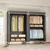 FUTASSI Black Clothing Rack with Dark Gray Cover, P1C Rolling