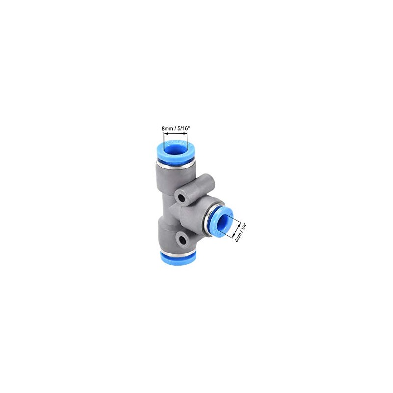 sourcing map Push to Connect Fittings T Type Tee Tube