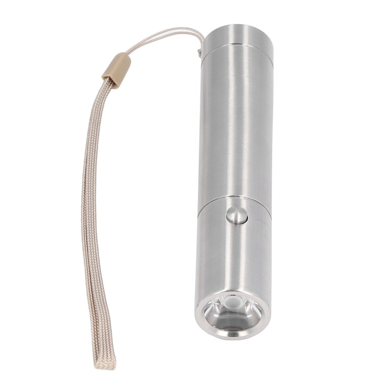 Mini Stainless Steel Flashlight 3 Mode Pocket LED Torch Handheld