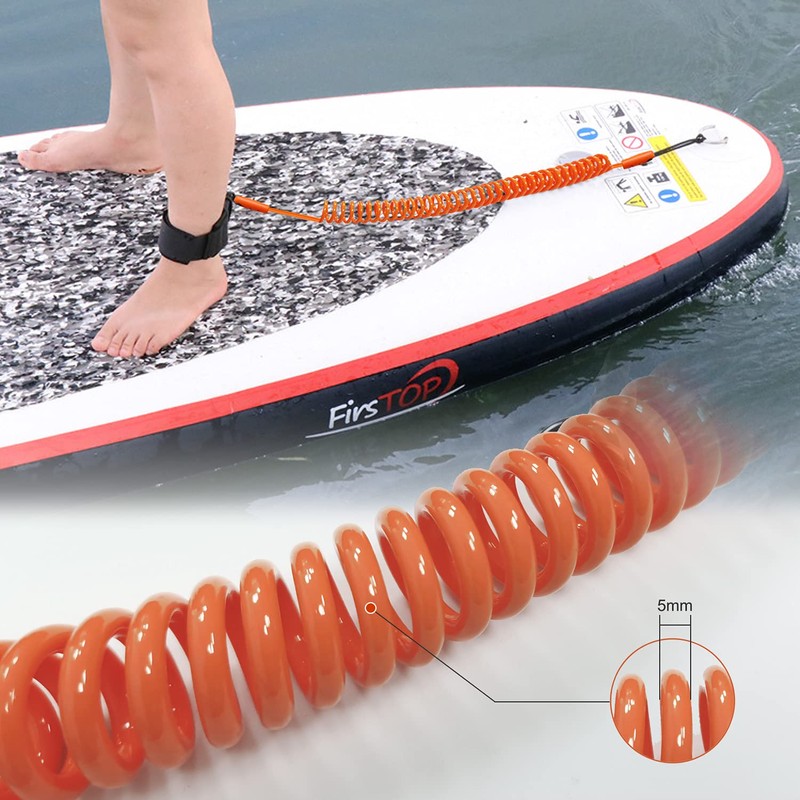 Tusenpy 10 ft Surf Leash, Retractable Surfboard Leash, Safety Lead,