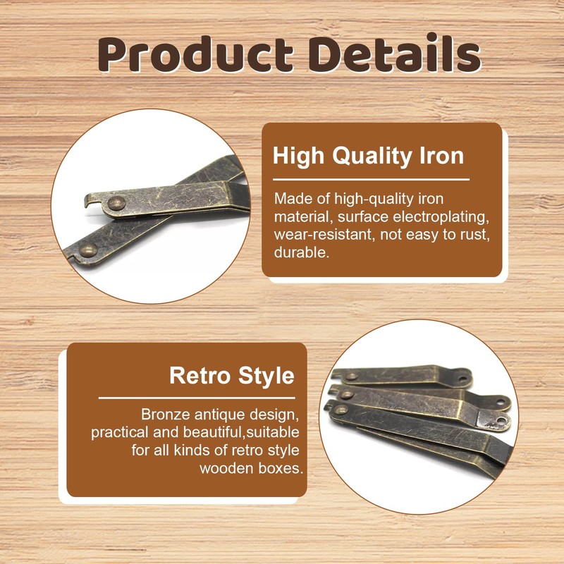 MroMax Folding Support Hinge, 97mm/3.82" Rotatable Folding Lid Support Stay