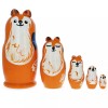 BESTPYSANKY Set of 5 Fox Family Wooden Nesting Dolls