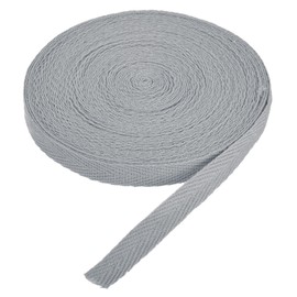 DMiotech 3/8"(1cm) 10 Yards Cotton Twill Tape Cotton Ribbons Bias Binding Tape Herringbone Tape Ribbons Grey for DIY Crafts Making, Clothes, Knit