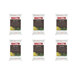 Michigan Peat 1550P Baccto Top Soil for Lawns, Gardens, and Raised Planting Beds with Reed Sedge, Peat, and Sand, 50 Pounds (6 Pack)
