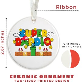 Dad Ornaments - Dad Ornament, Dad Christmas Ornament, Christmas Ornament for Dad - Dad Christmas Ornaments 2025 - Dad Christmas Ornaments from Daughter, Son - Dad Gifts - Ceramic Christmas Ornament
