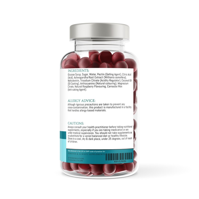 Ashwagandha Gummies 1200mg per serv High Strength with 5% Withanolides