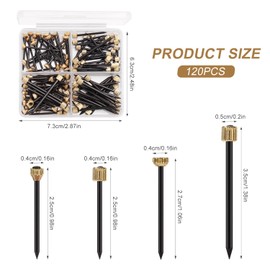 120pcs Picture Hanging Nails, 4 Styles Nails for Hanging Pictures Picture Hangers Reusable Iron Brass Hanging Wood Wall Drywall Finishing Frame Nails for Pictures Mirrors Baskets Painting