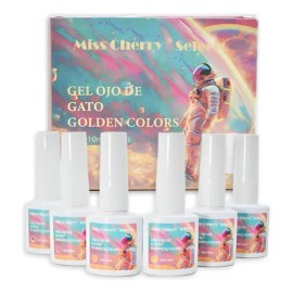 Miss Cherry Gel Semipermanente Ojo De Gato Golden Colors                                                                                              