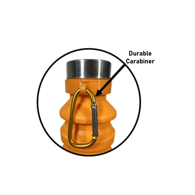 Botella de agua plegable de silicona congelable (negro)