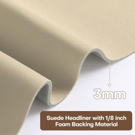 OTOEZ Auto Headliner Fabric Foam Backing Material 60" L×36" W Automotive Home Fabric Material for Car RV Boat Interior Roof Replacement Repair Material DIY (Khaki, 1 Yard)