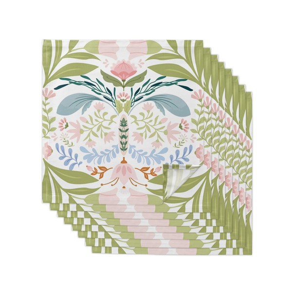 Kitchen Cloth Napkins 8 Pack Reusable Dinner Napkins Hand Drawn