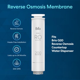 Brio RFROCLCTPOU20 RO Membrane Filter Replacement for Brio Q20 Series 3 Stage Reverse Osmosis Countertop Water Dispenser Model: CLCTPOU20VURO3 | NSF Certified