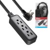 3 pack) Hyper Tough 3-Outlet Power Strip with 2' Braided