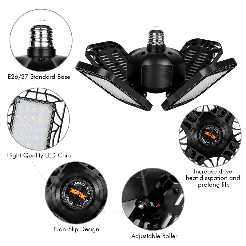 Tudoccy LED Garage Light 4 Pack, 120W Ultra Bright LED