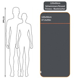 JRHSLCXLT Gym Towel with Pocket, Travel Towel Quick Dry Made Microfiber, Super Absorbent, Compact and Portable, 120x50cm Microfibre Towels, Camping Towels for Travel Sports, Gym