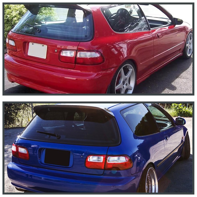 Spec-D Tuning Red Clear Lens Tail Lights Compatible with 1992-1995