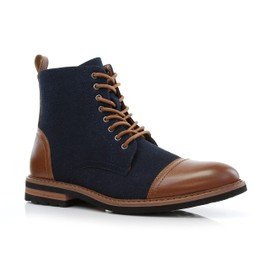 Polar Fox Wright MPX808583A Men's 7-Eyelets Classic Chukka Dress Boots with Zipper Closure