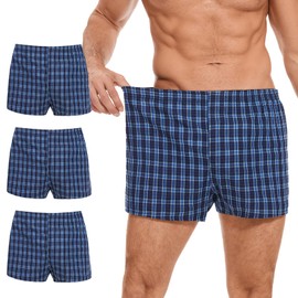 PurityLock Incontinence Underwear Washable for Men - Reusable Boxer Briefs with Front Fly, Front & Rear Urinary Leak Proof, 120ml Absorbency (3 Pack, XL, Green Plaid)