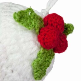 Gisela Graham Knitted Fabric Christmas Pudding Decoration - 9cm