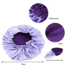 Reversible Satin Bonnet Hair Caps Double Layer Sleep Night Cap Head Cover Hat for Curly Springy Hair Styling Accessories
