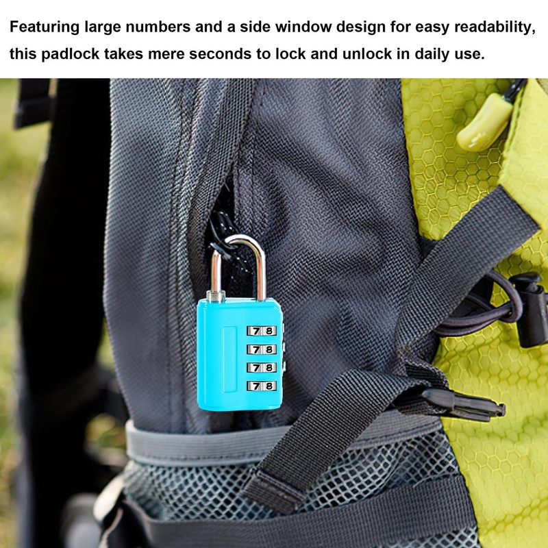 4 pcs Padlocks with Code,4 Digit Combination Padlock,Padlock for Gym