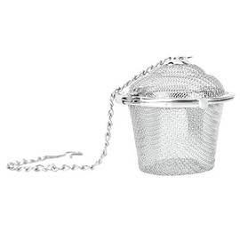 Bola de condimento de acero inoxidable, filtro de especias de hierbas, cesta de separación de condimentos para sopa, filtro de infusor de especias, colador de té, bola de malla con cadena(M)