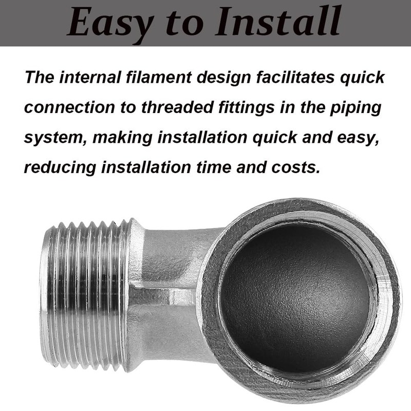 1Pcs Stainless Steel Elbow Pipe Fitting, 90 Degree Elbow 3/8