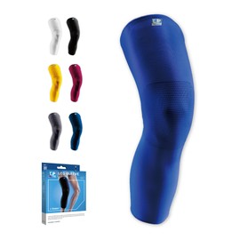 LP SUPPORT 667 Compression Sleeve Leg Full Length for Sports, Cycling, Running, Basketball, for Men Women (Blue, L, 1pcs)