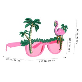 UKCOCO 2 Stück Flamingo Partybrillen: Rosa Partybrille Hawaii für Weiblich - Lustige Hawaiianische Fotorequisiten für Luau Party, Sommer Strandparty, Karneval, Kostümpartys