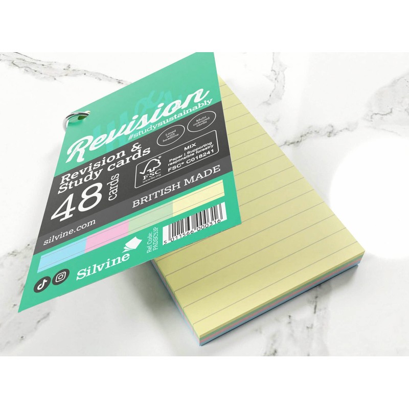 Luxpad Revision 3x5" Ringbound Flash Cards - Lined (48 Cards)