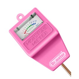 Dr.meter Soil Moisture Meter Tester for Plants, Hygrometer Moisture Sensor for Houseplants Indoor Outdoor Garden Lawn Use - Plant Water Meter Gauge Test Kit, No Battery Needed - Gardening Gifts, Pink