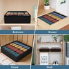 DIMJ Storage Boxes for Socks, 24 Cell Drawer Organiser, Foldable