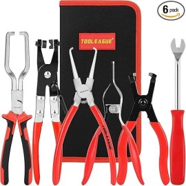 TOOLEAGUE Fuel Line Pliers Set 6Pcs, Hose Remover, 9" Fuel Filter Caliper, Hose Pipe Clamp