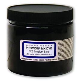Jacquard Procion Mx Dye - Undisputed King of Tie Dye Powder - Medium Blue - 8oz Net Wt - Cold Water Fiber Reactive Dye Made in USA