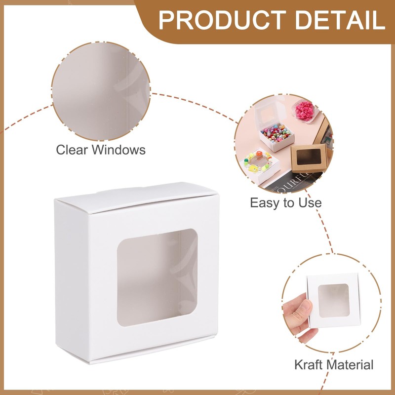 sourcing map 60Pcs Kraft Soap Boxes, 2.6 x 2.6 x