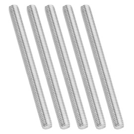 PATIKIL 3/8"-16 UNC 304 Stainless Steel Threaded Rod, Pack of 5, 120 mm Length, Long Thread Screw, Threaded Rods, Threaded Rods, Threaded Rods for Anchoring Screw, Clamps, Hangers and U-Bolts
