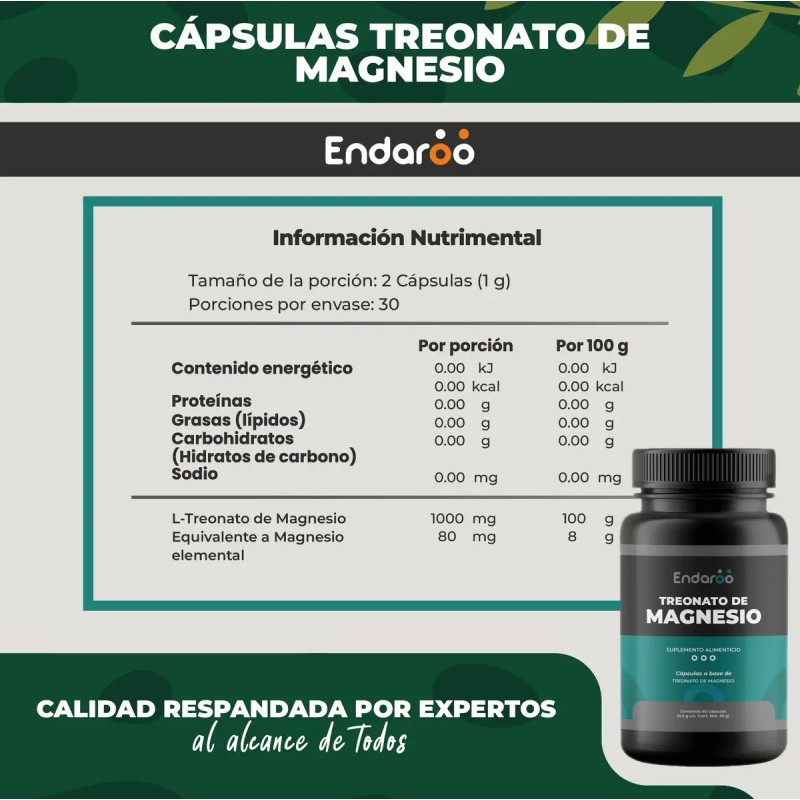 Treonato Magnesio 500 Cápsulas