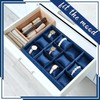 Henoyso 2 Pieces Blue Velvet Watch Tray Jewelry Organizer 12