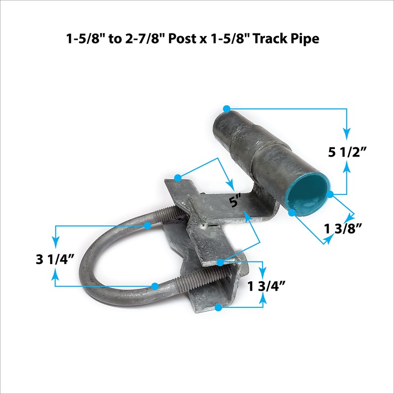 Rolling Sliding GATE Track Bracket for 1-5/8" Track Pipe &