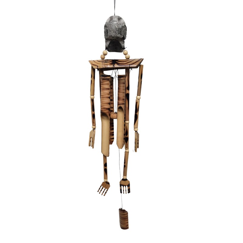 Hand Carved Beautifully Detailed Treasure Pirate Skull Skeleton Bones Wind