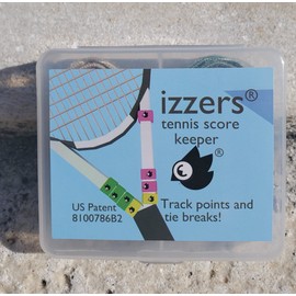 izzers Tennis Score Keeper, Mark & See Score Easily, 2-Pack, Pink/Green/Yellow