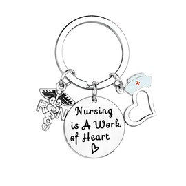 MADHAHEFU Nurse Keyring RN Keyring Thank You Gifts for Nurse Graduation Gifts Appreciation Gifts Christmas Birthday Gifts Inspirational Gifts for Nurse Nursing Present Jewellery