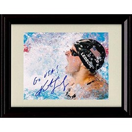 Katie Ledecky Autograph Promo Print - US Olympic Swimming Great - Framed Print