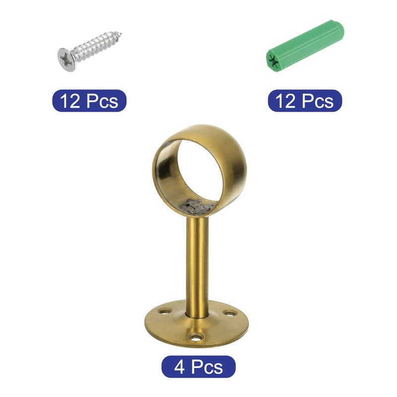 sourcing map 4 Pcs 1.26 Inch Curtain Rod Holder, Ceiling