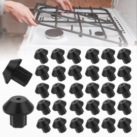 32 Pcs WB2K101 WB02T10461 Stove Grate Rubber Feet Replacement, Compatible with GE Kenmore Hotpoint Gas Range Burner Grates, 4mm Hole Heat Resistant Grate Bumpers